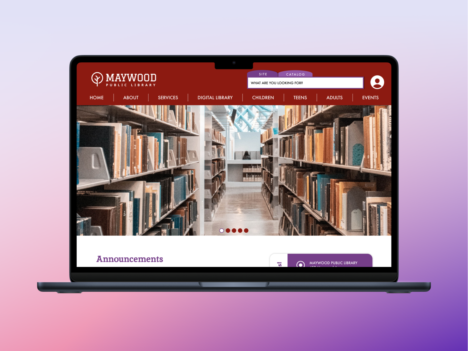 maywood library website redesign